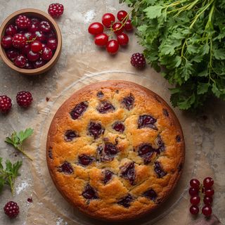 Currant cake, homemade (with sweet shortcrust pastry)