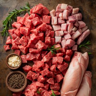 Gehacktes (aus Rind, Kalb, Schwein, Poulet), roh