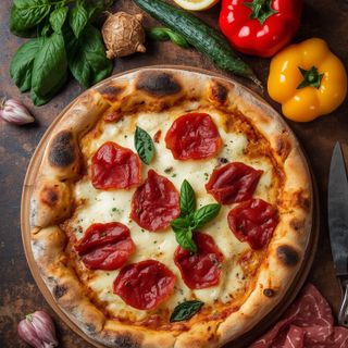 Pizza prosciutto, pieczone