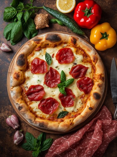 Pizza Prosciutto, Baked