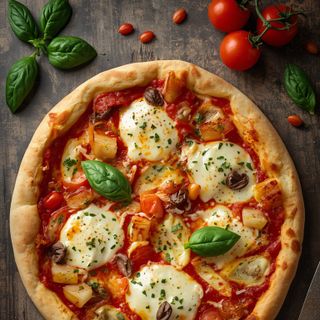 Pizza quattro formaggi, pieczone