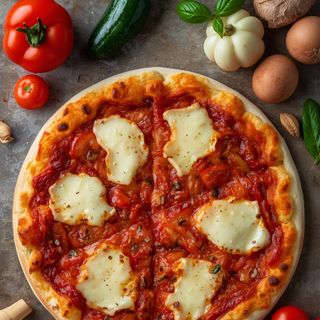 Pizza quattro formaggi, gebacken