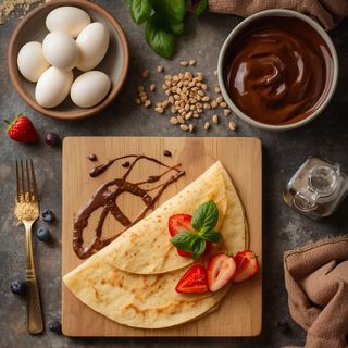 Crêpes z Nutellą, przygotowany
