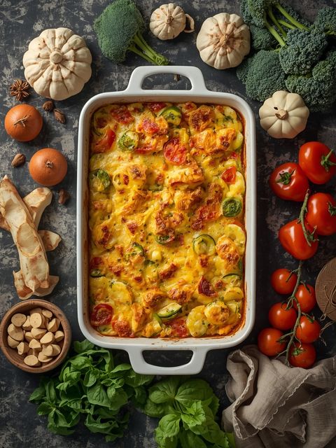 Gemüsegratin, gebacken