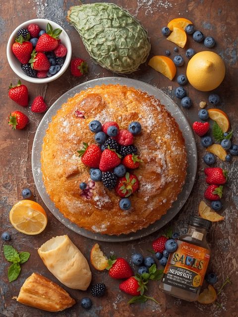 St. John's Berry Cake, Homemade, Baked (with Puff Pastry)