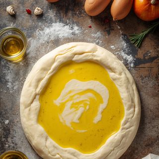 Pizza dough (with olive oil), unbaked