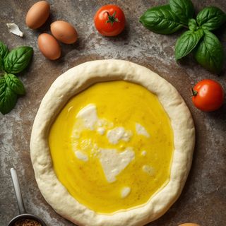 Pizzateig (mit Olivenöl), ungebacken
