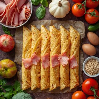 Crêpes mit Schinken, zubereitet
