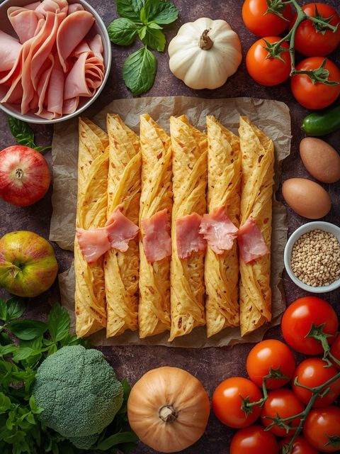 Crêpes mit Schinken, zubereitet