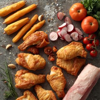 Plätzli (Schnitt von Flügeln, Kalb, Rind, Schwein), gebraten (ohne Zusatz von Fett und Salz)