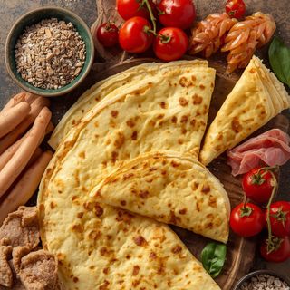 Crêpes mit Speck, zubereitet