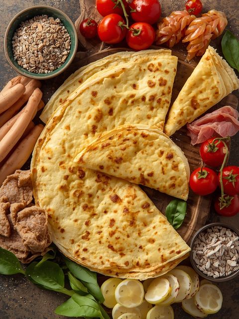 Crêpes mit Speck, zubereitet