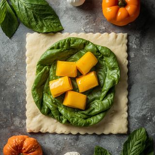 Leaf pastry (with vegetable fat), unbaked