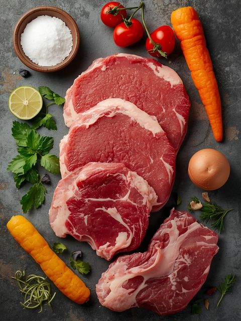 Kotelett (durchschnitt aus Kalb, Schwein, Lamm), gebraten (ohne Zusatz von Fett und Salz)
