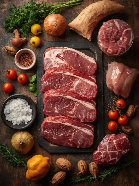Kotelett (cut of calf, pork, lamb), fried (without addition of fat and salt)