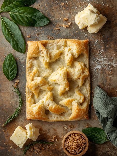 Leaf pastry, homemade (butter), unbaked