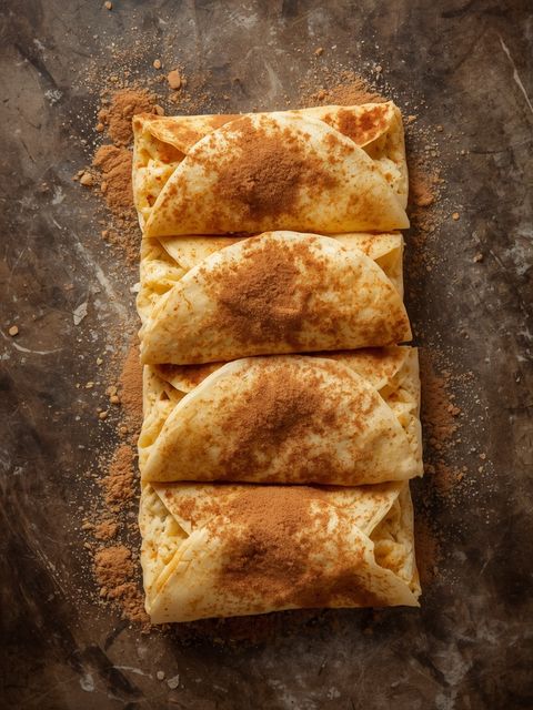Crêpes mit Zimt und Zucker, zubereitet