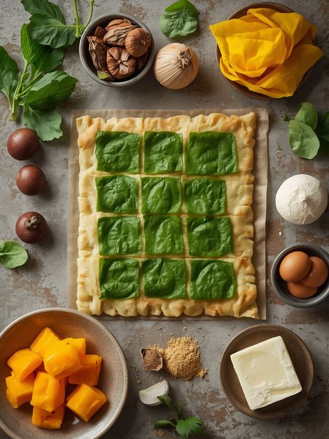 Blätterteig, hausgemacht (mit pflanzlichem Fett), ungebacken