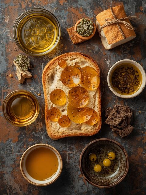 Toastbrot mit Pflanzenölen