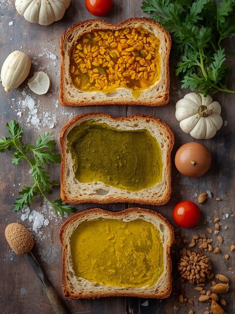 Toastbrot mit Pflanzenölen