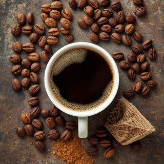 Dark unsweetened milk coffee