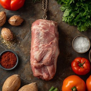 Pig, Necklace, Fried (Without Added Fat and Salt)