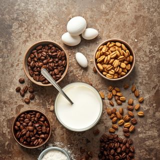 Milk coffee, unsweetened
