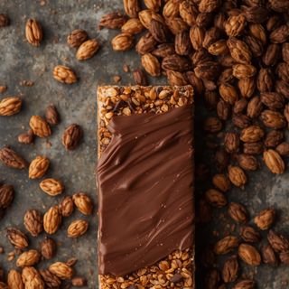Grain bar with chocolate coating
