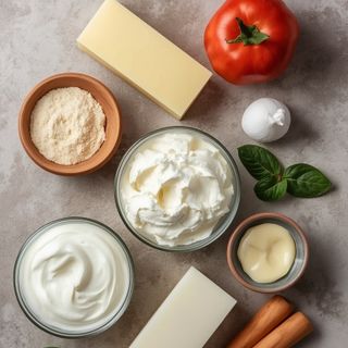 Milchprodukte, zubereitet (mit Sahne, ohne Zuckerzusatz)