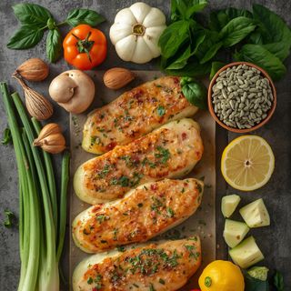 Zubereitete Zucchini-Piccata