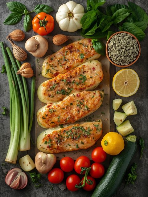 Zubereitete Zucchini-Piccata