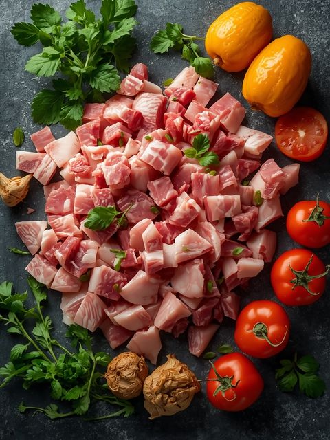 Pork, chopped, raw 2