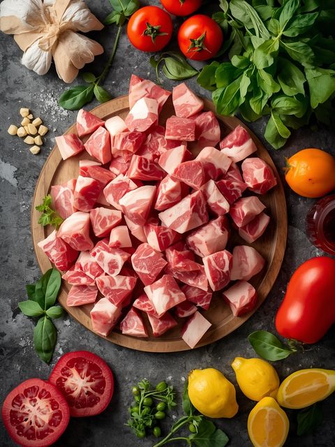 Pork, chopped, raw