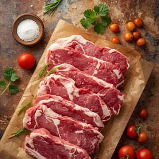 Kalbfleisch, geschnetzelt, gebraten (ohne Zusatz von Fett und Salz)