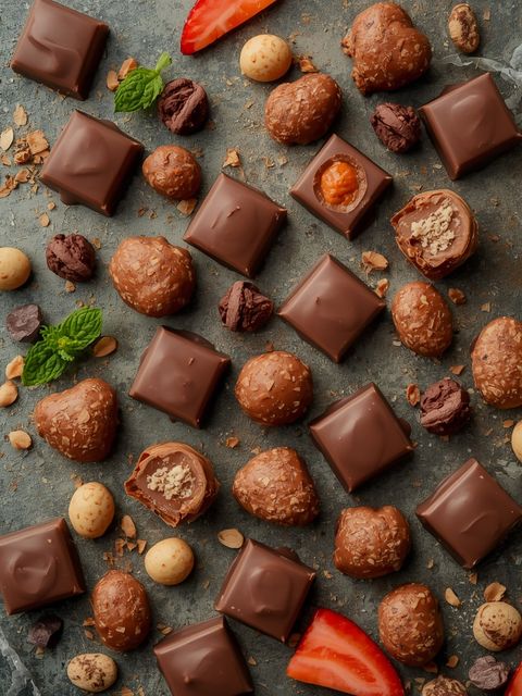 Milk chocolate with crème filling (gianduja, nougat)
