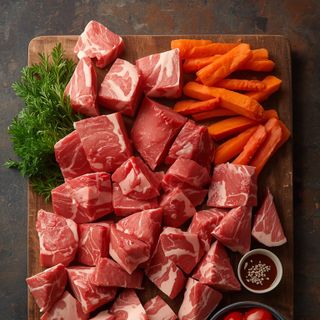 Kalbfleisch, geschnitten, roh