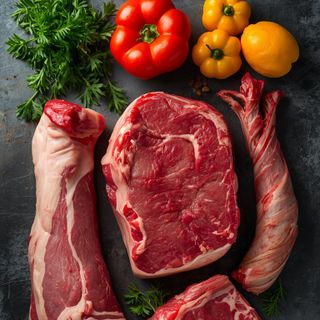 Schwein, Hals, Steak, roh