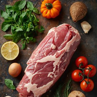 Calf, haxe, braised (without added fat and salt)