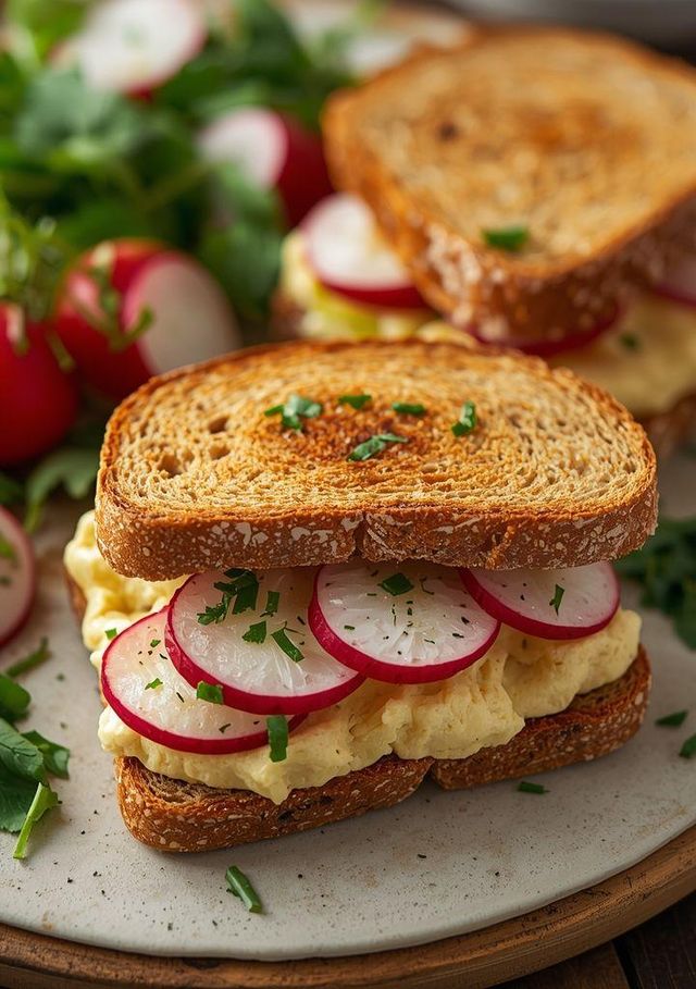 Hummus and Radish Sandwiches (lighter version)