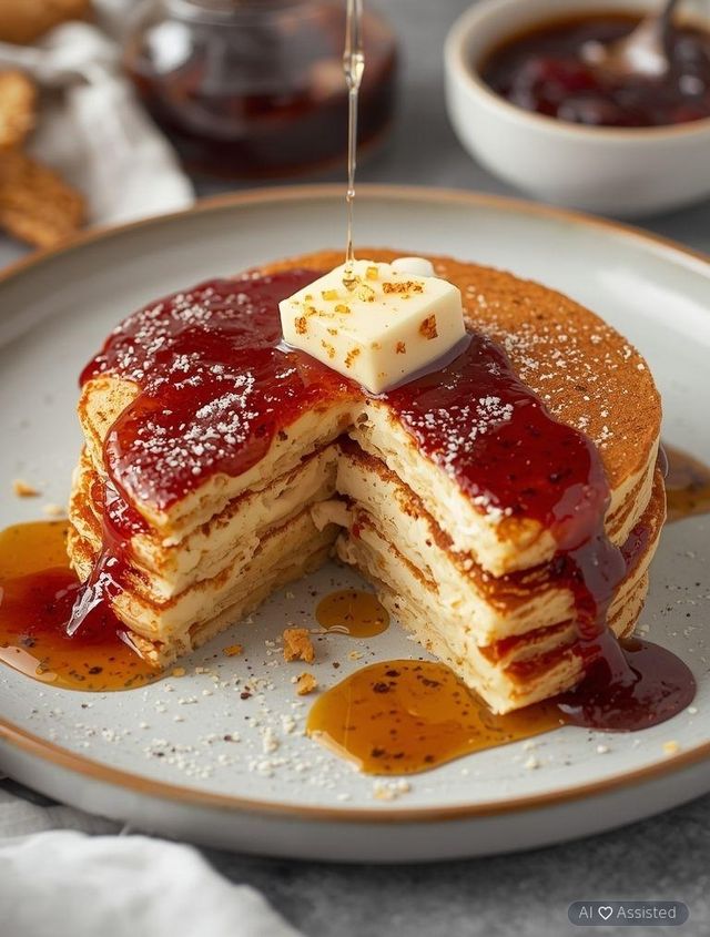Pfannkuchen mit Konfitüre (leichte, glutenfreie Version)