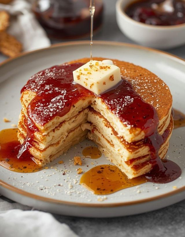 Pfannkuchen mit Konfitüre (leichte, glutenfreie Version)