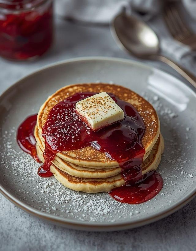 Pfannkuchen mit Konfitüre (glutenfrei)