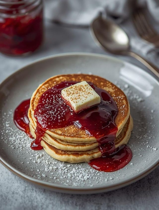 Pfannkuchen mit Konfitüre (glutenfrei)