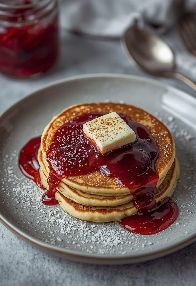 Pfannkuchen mit Konfitüre (glutenfrei)