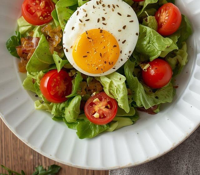 Salat mit Ei und Cocktailtomaten