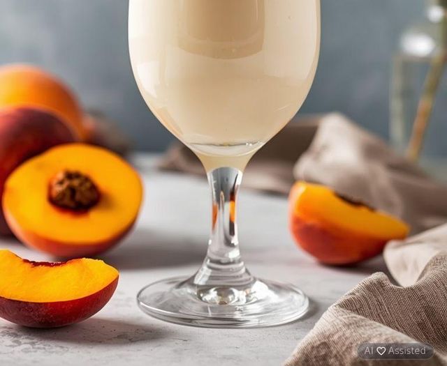Laktosefreier Pfirsich-Milch-Cocktail