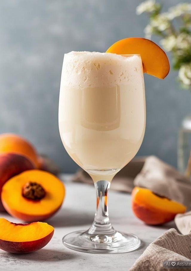 Laktosefreier Pfirsich-Milch-Cocktail
