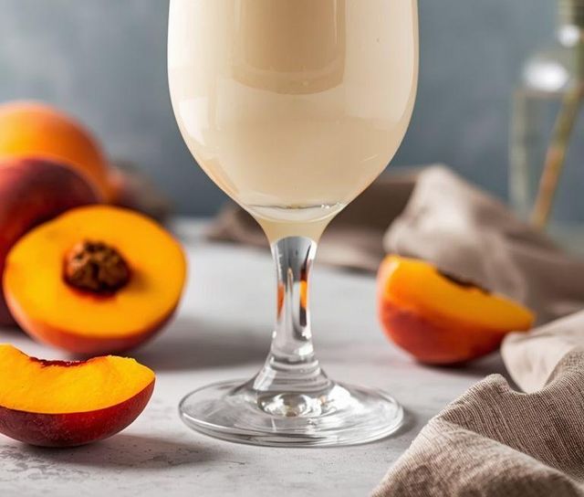 Laktosefreier Pfirsich-Milch-Cocktail