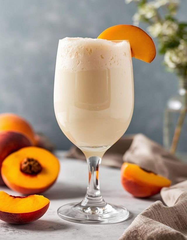Lactose-free Peach Milk Cocktail