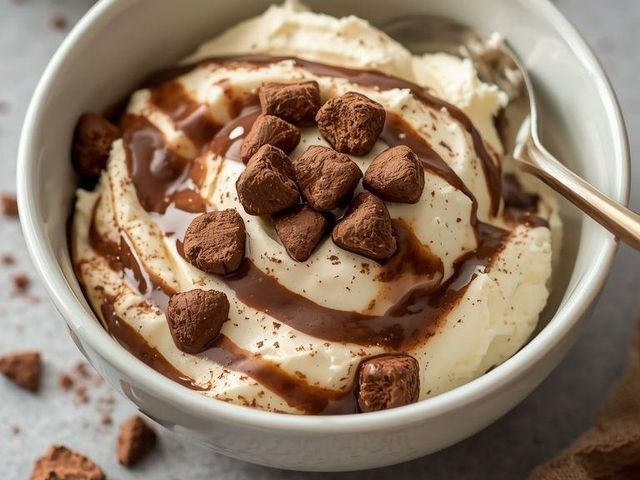 Cottage cheese with cocoa